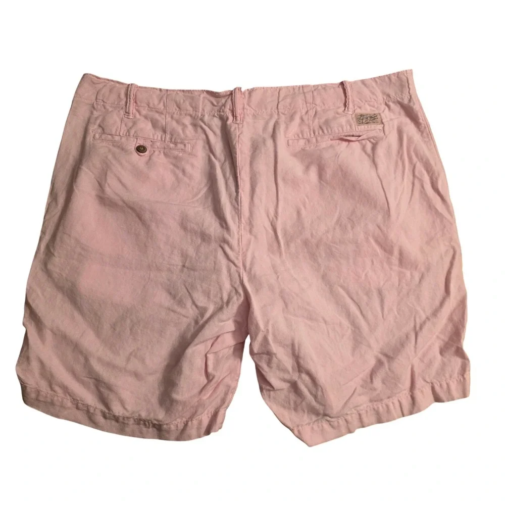 Polo Ralph Lauren Naval‎ Tailors Pink Linen Cotton Blend Shorts Mens 40
